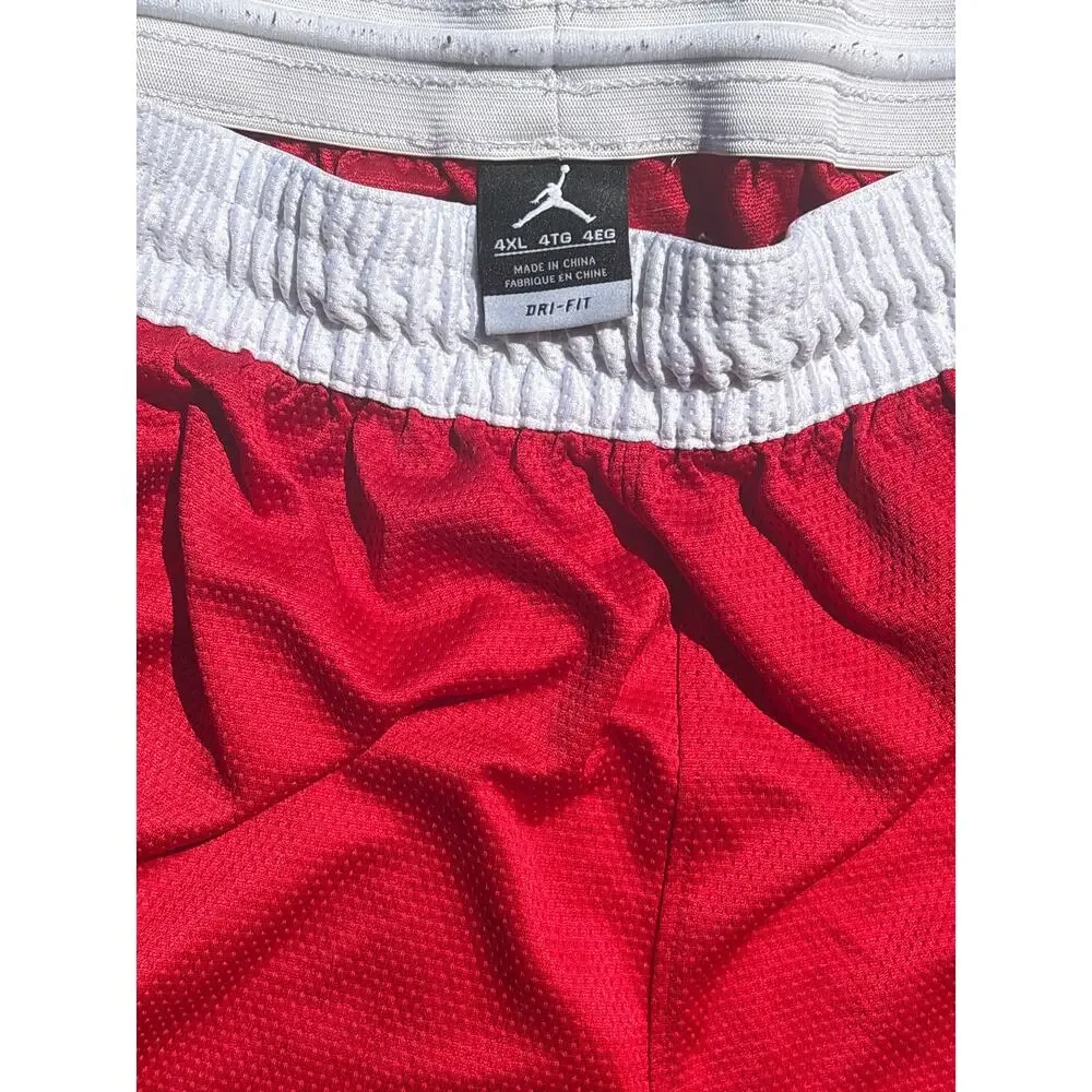 Jordan Mens Basketball Shorts Size 4XL Red Black White DRI-FIT Jumpman